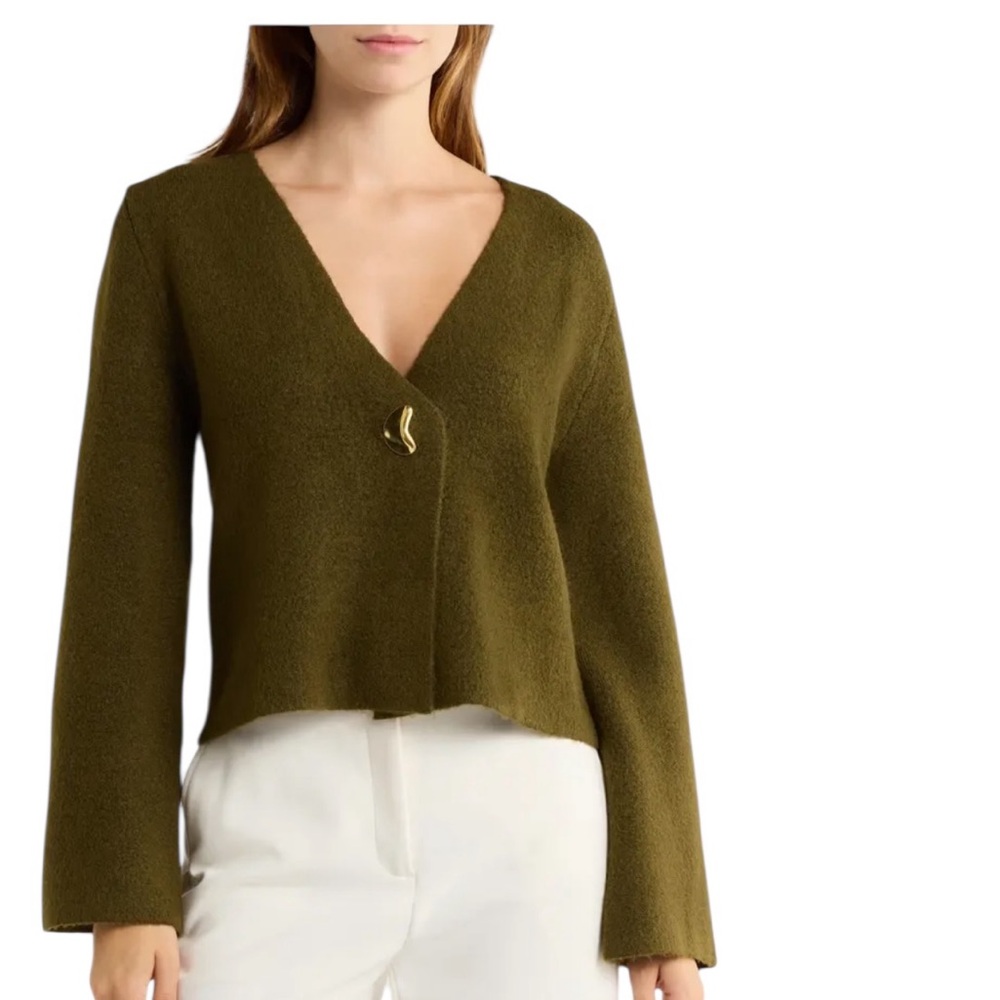 Vigoss Deep Olive V-Neck Sweater